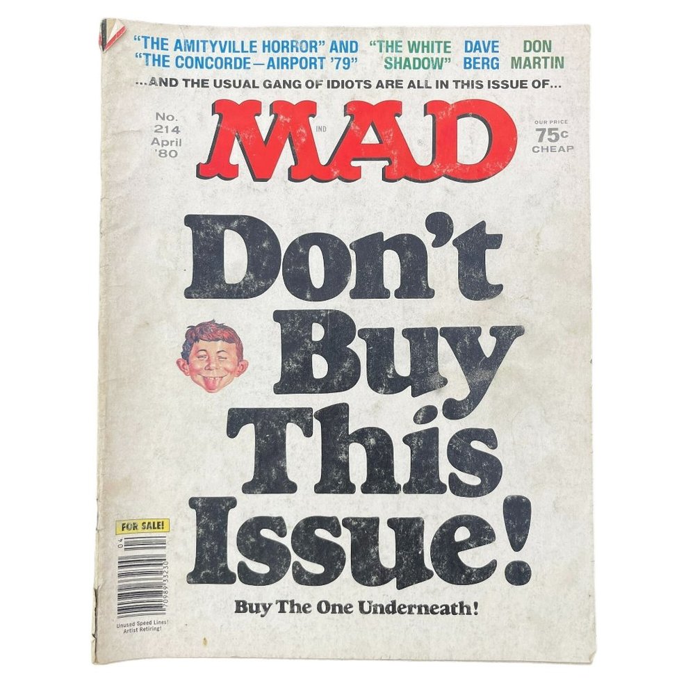 Vintage 1980 MAD Magazine‎ No. 214 Collectible Comedy Satire Comic Book